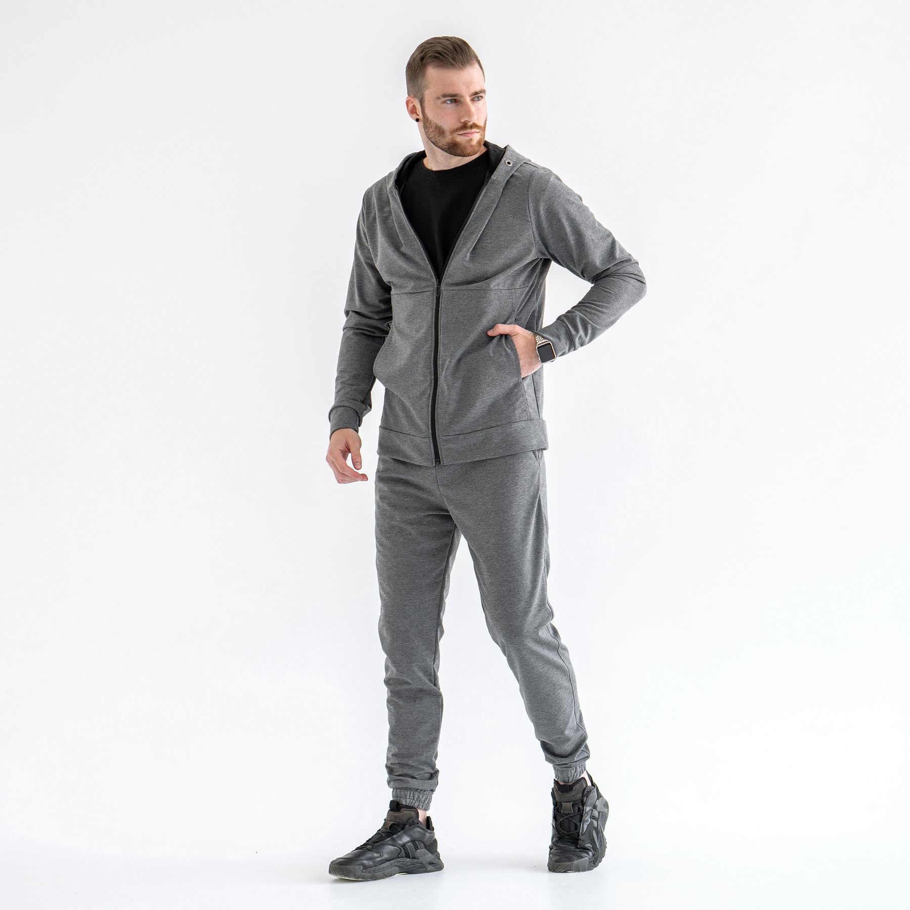Мужской спортивный костюм на молнии Teamv Sport 2 Темно-серый