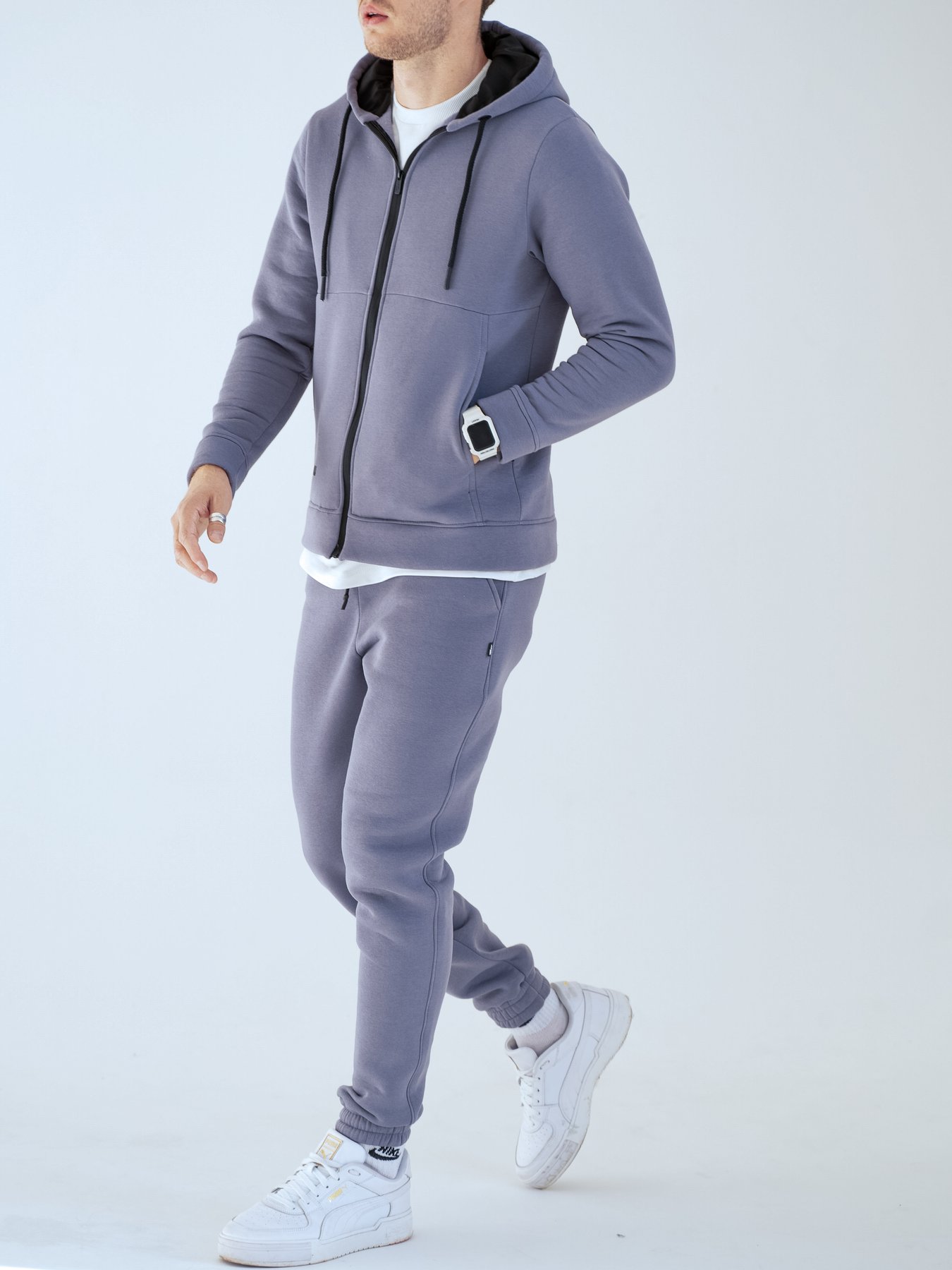 Мужской теплый спортивный костюм на молнии Teamv Sport 3 Серый