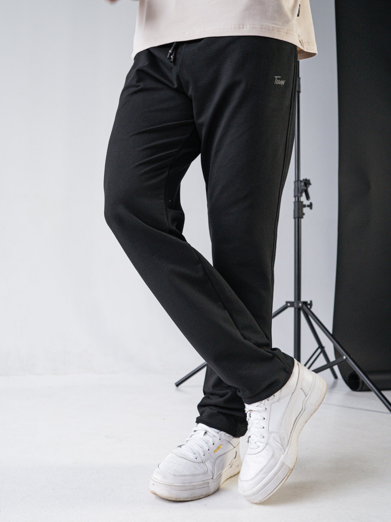 Мужские спортивные штаны Teamv Simple Straight Big 2 Черные