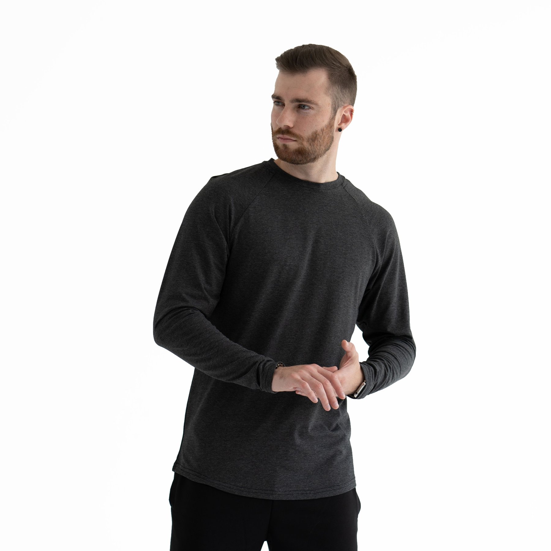 Мужская футболка с длинными рукавами Teamv Long Slive Темно-серая