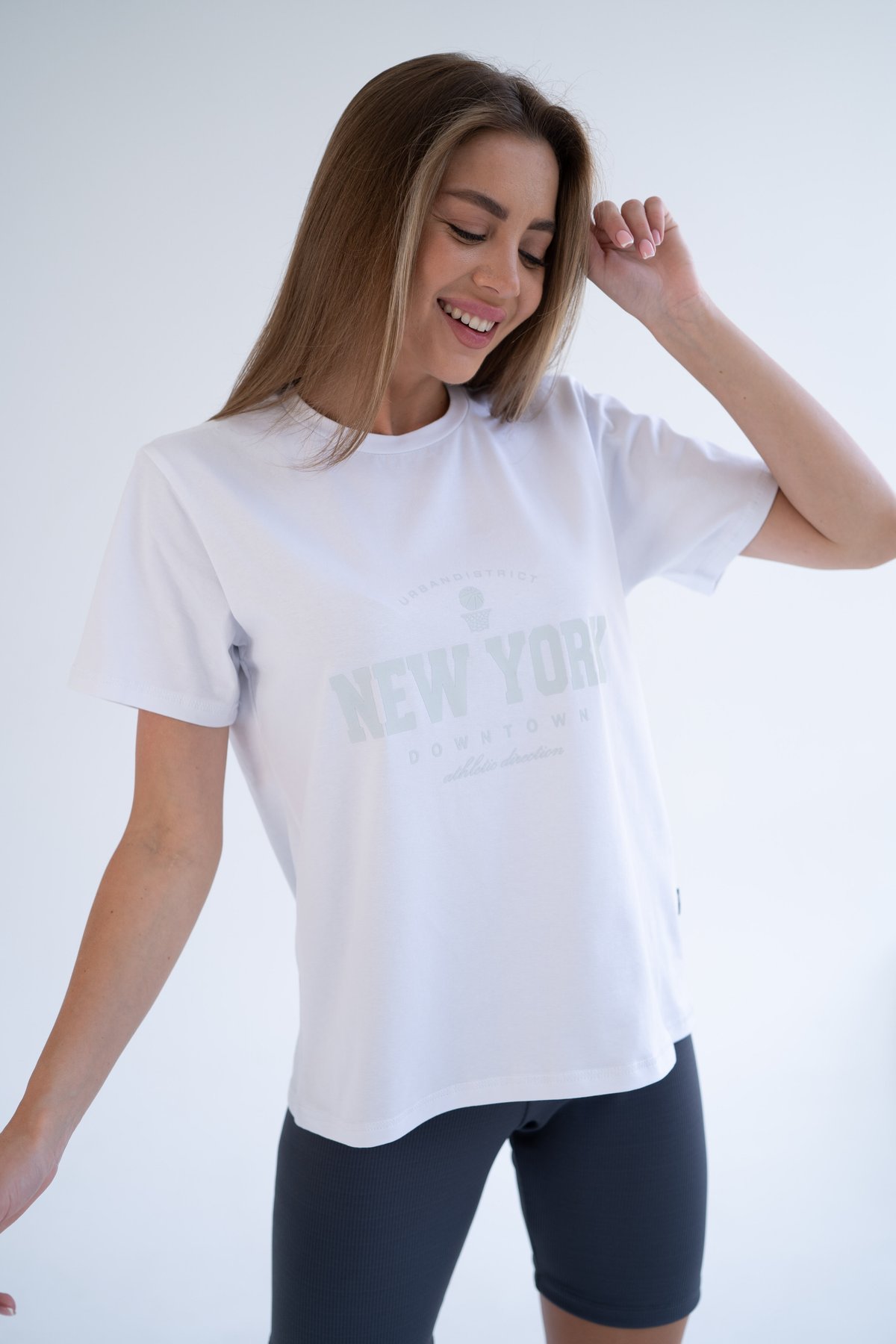 Женская хлопковая футболка Teamv New York Белая